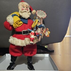 Vintage Roldan Klumpe Christmas Santa Claus Felt Cloth Doll Spain